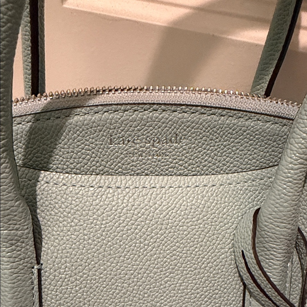 NWOT kate spade pebble leather Margaux satchel in light teal - Picture 3 of 11